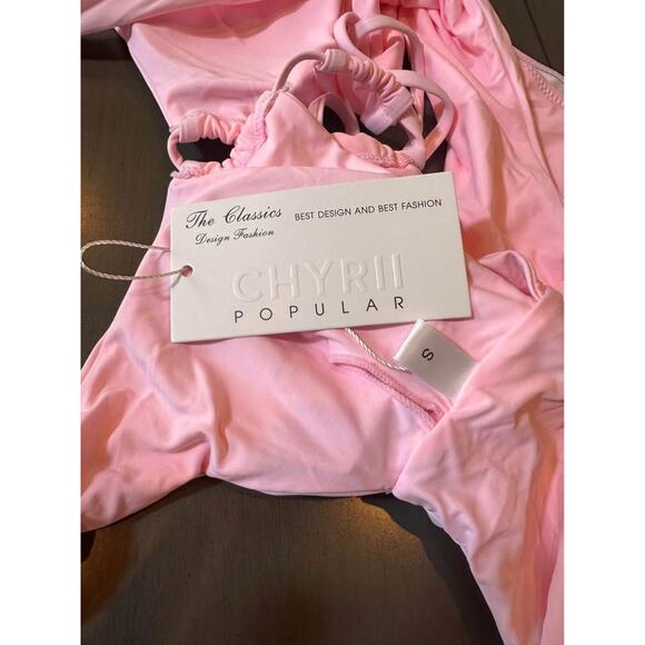 NWT: Cutout Lace Up Backless High Cut One Piece Swimsuit (s) - Picture 4 of 4